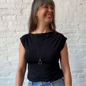 NWOT Smoking Lily Black Hama Hama Top in XL